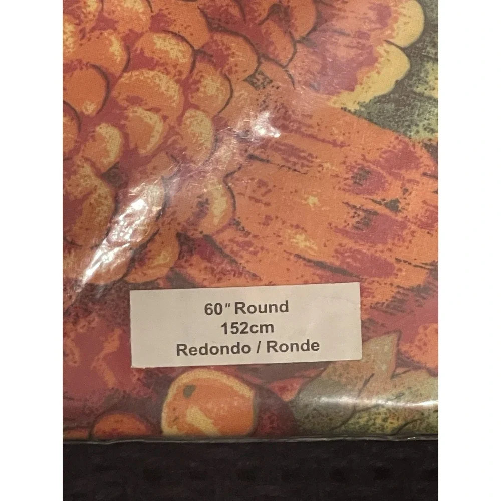 Vintage Bardwil Thanksgiving Turkey Tablecloth Round 60